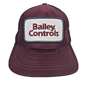 Vintage Bailey Controls Hat Trucker Mesh Snapback Embroidered Patch RARE H6